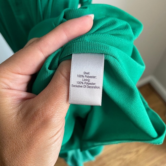 Jennifer Lopez Silky Maxi Dress Keyhole Tie Waist in Kelly Green Size 2 Small - Picture 8 of 8